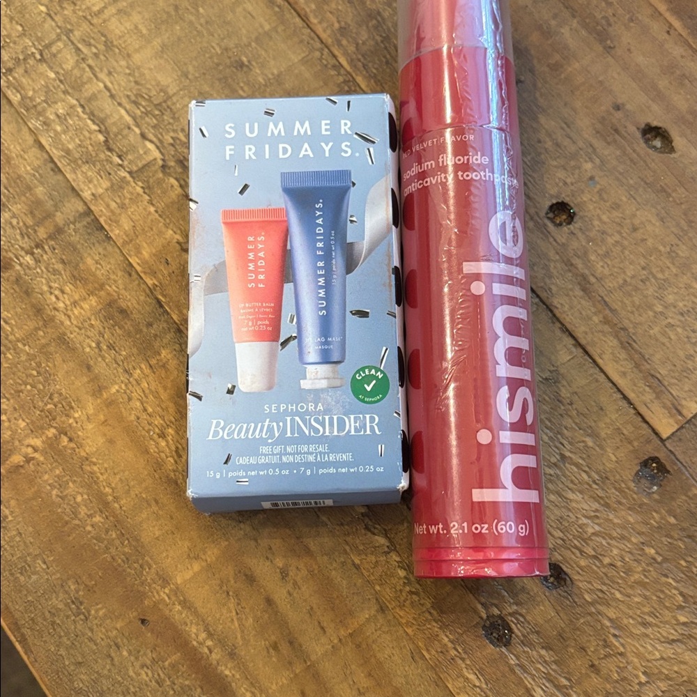 Hismile Red velvet Toothpaste nwt and summer Fridays set